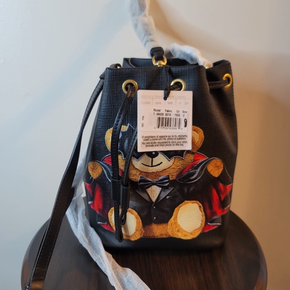 Moschino Bat Teddy Bear Bucket Bag - Picture 3 of 6